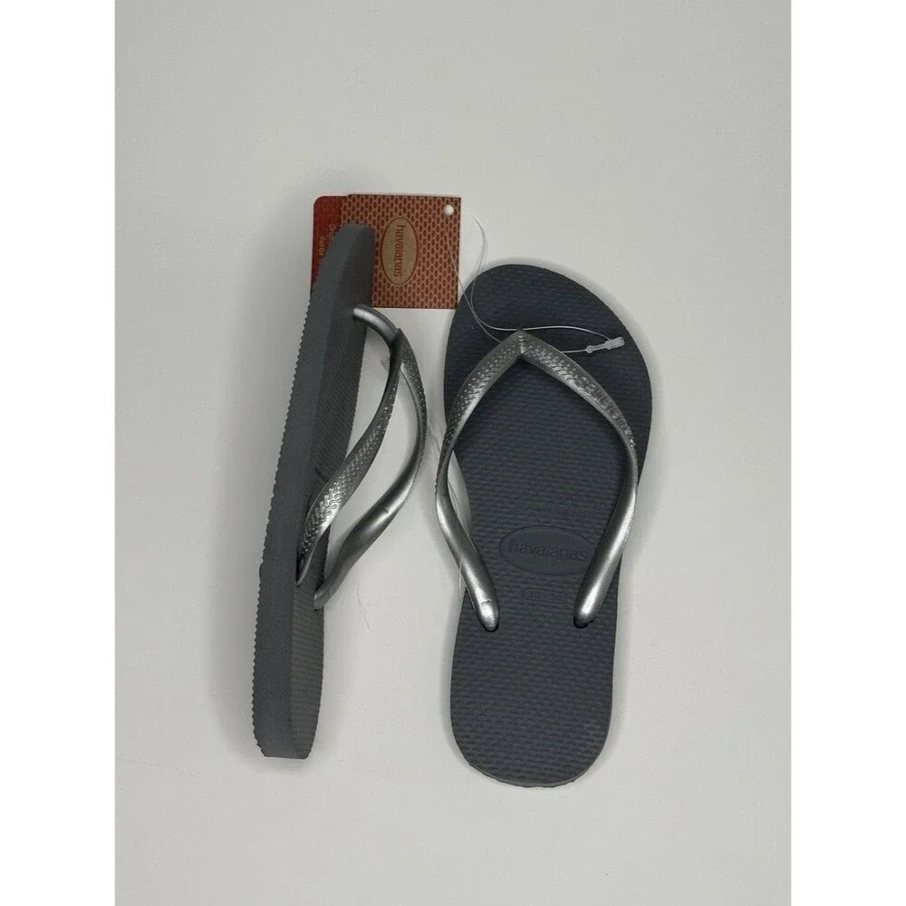 Havaianas Slim Girls Steel Gray/Silver Flip Flops